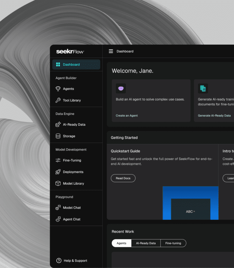 SeekrFlow UI navigation